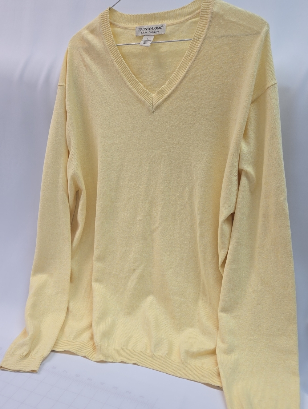 Pronto Uomo Light Yellow V-Neck Sweater